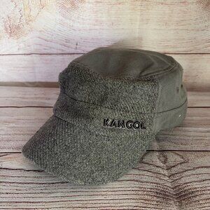 Kangol Flexfit Textured Wool Army Cap Grey Hat Size S/M